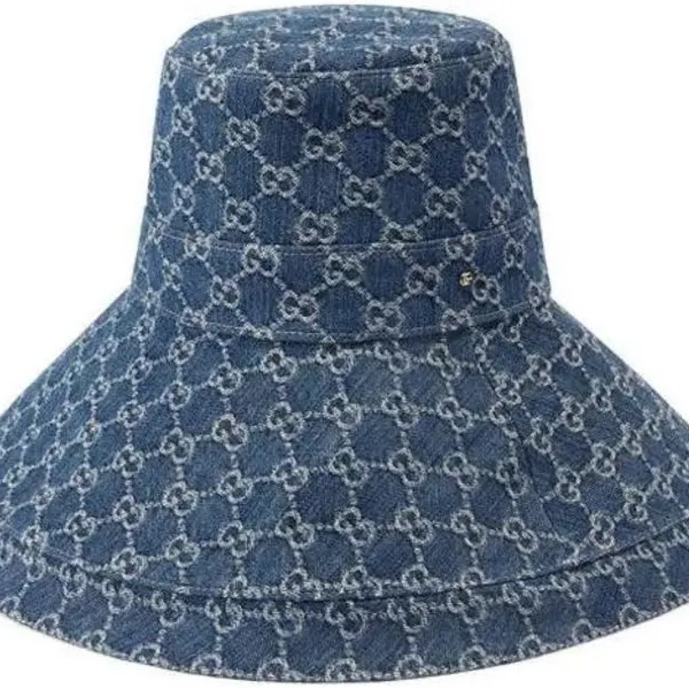 Gucci Denim Blue Monogram Hat